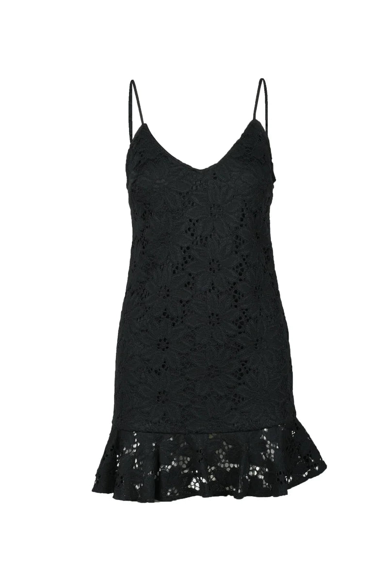 Short Lace Dress - Black
