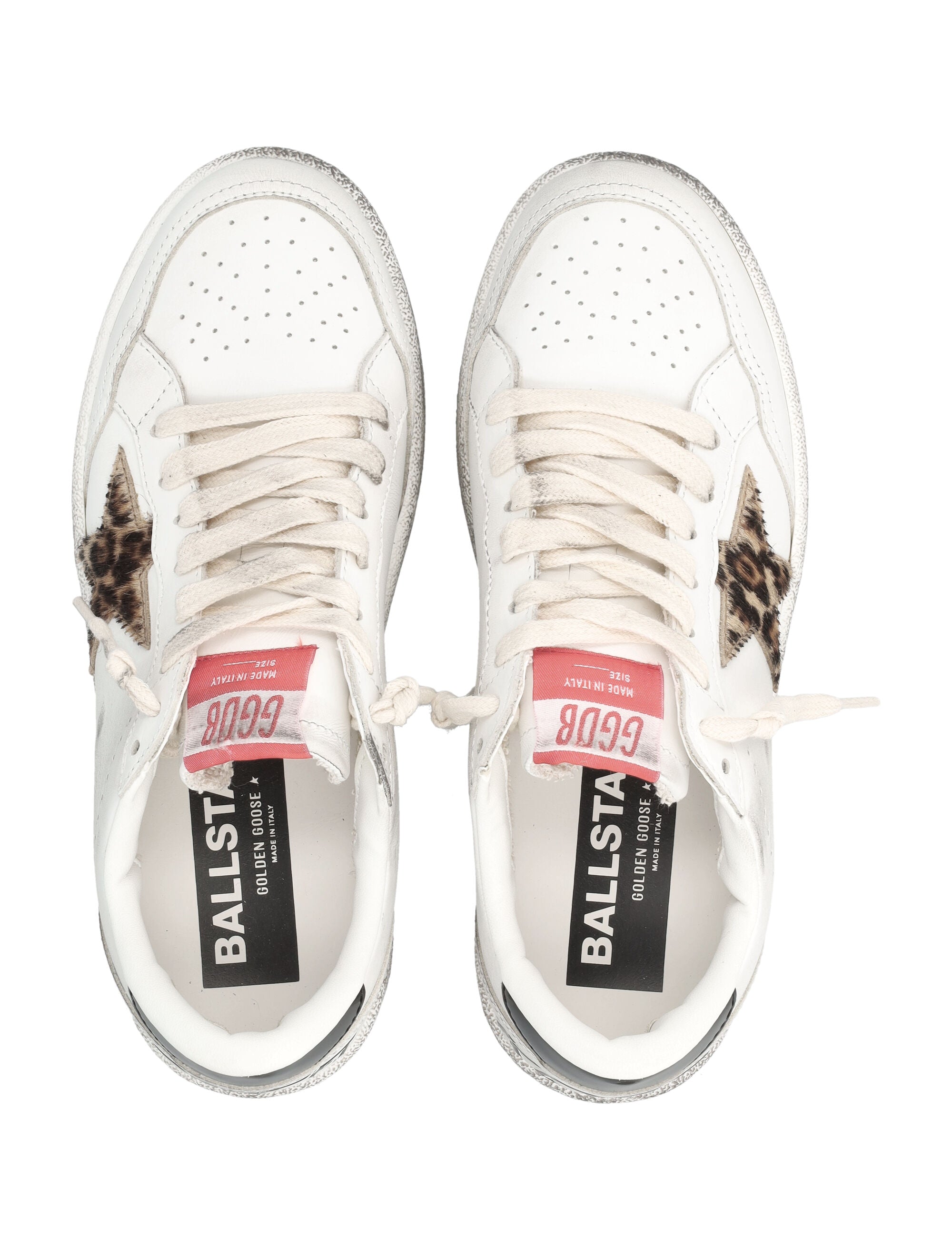 Vintage-Inspired Ball Star Sneakers with Leopard Print Star