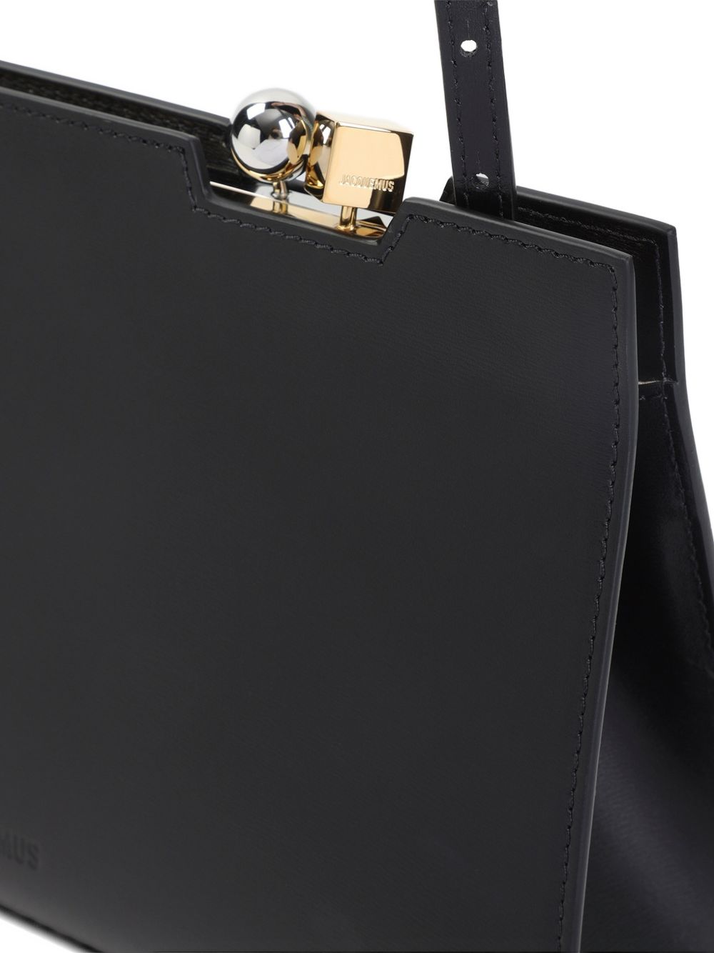 Black Top Handle Magnetic Rond-Carré Bag