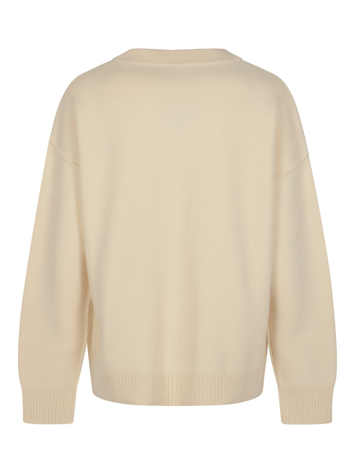 Relaxed Fit Wool Cardigan with V-Neckline