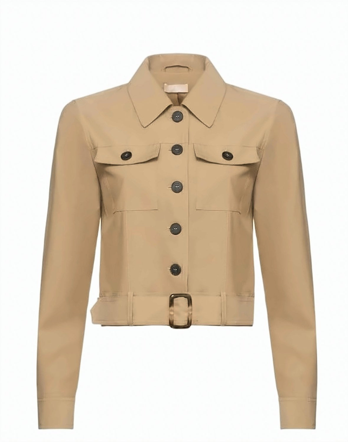 Belted Structured Collar Jacket