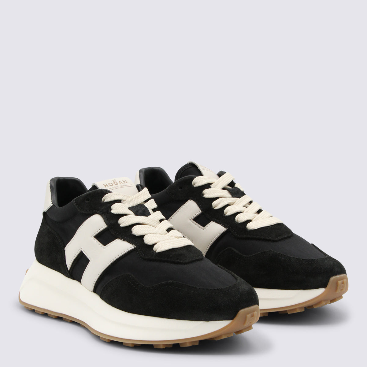 Black And White Leather Sneakers