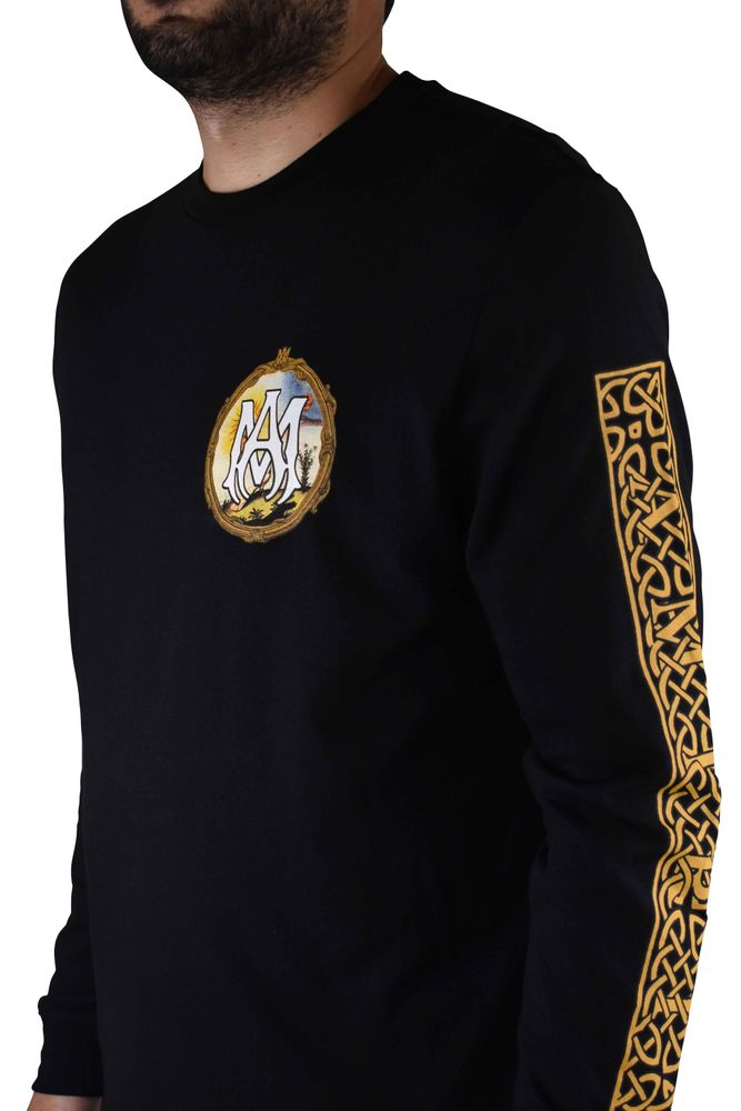 Graphic Print Long-Sleeve Cotton T-Shirt