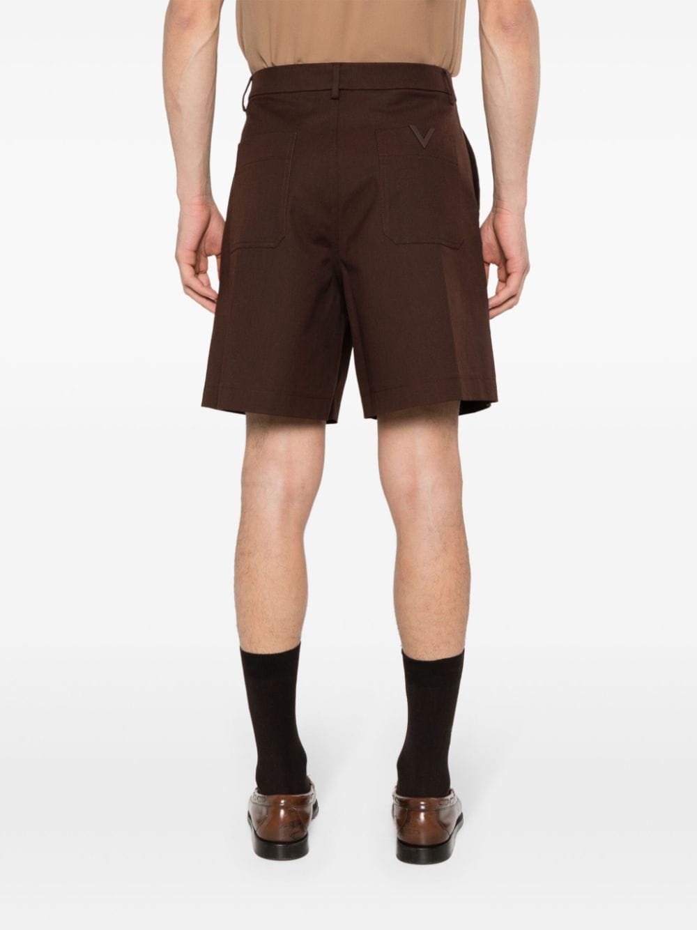 Chocolate Brown Cotton Blend Shorts