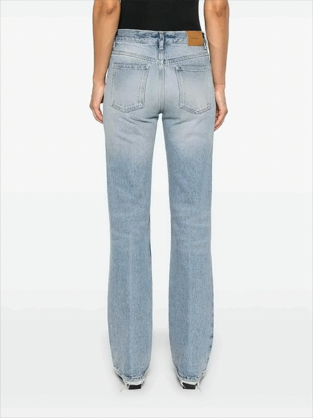 Light Blue Vintage Denim Pants with Five-Pocket Design