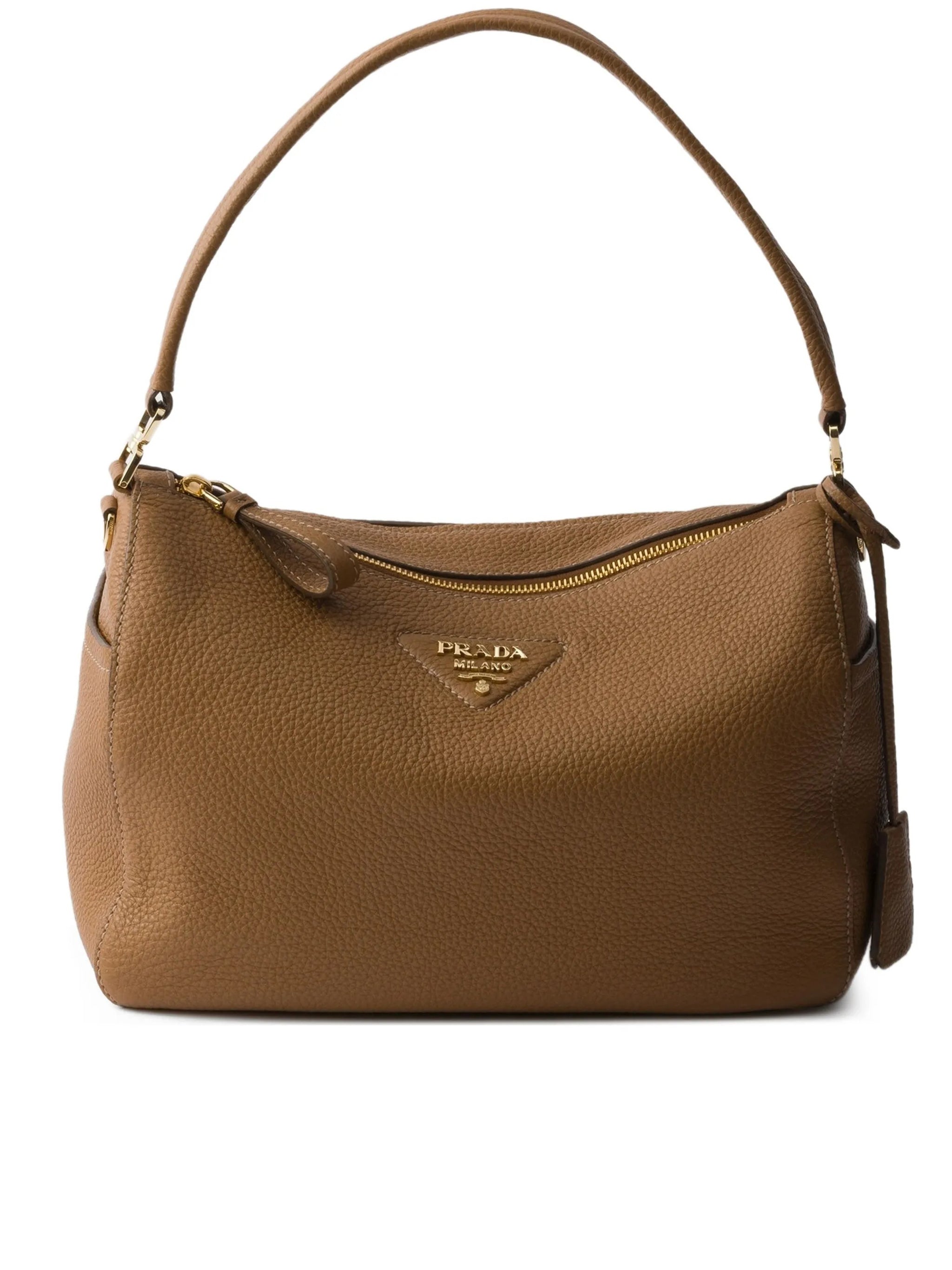 Rich Brown Sacca Pebbled Handbag