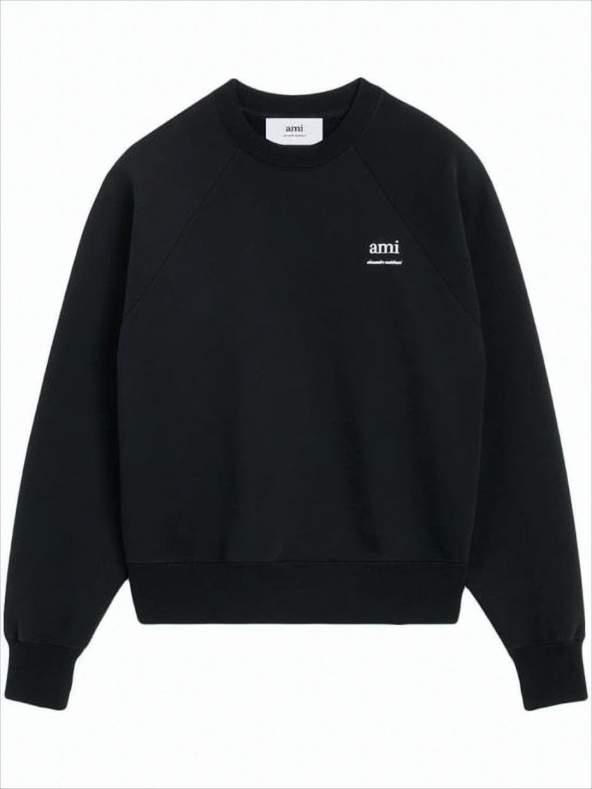 Relaxed-Fit Black Long-Sleeve Sweatshirt With Embroidered Detail