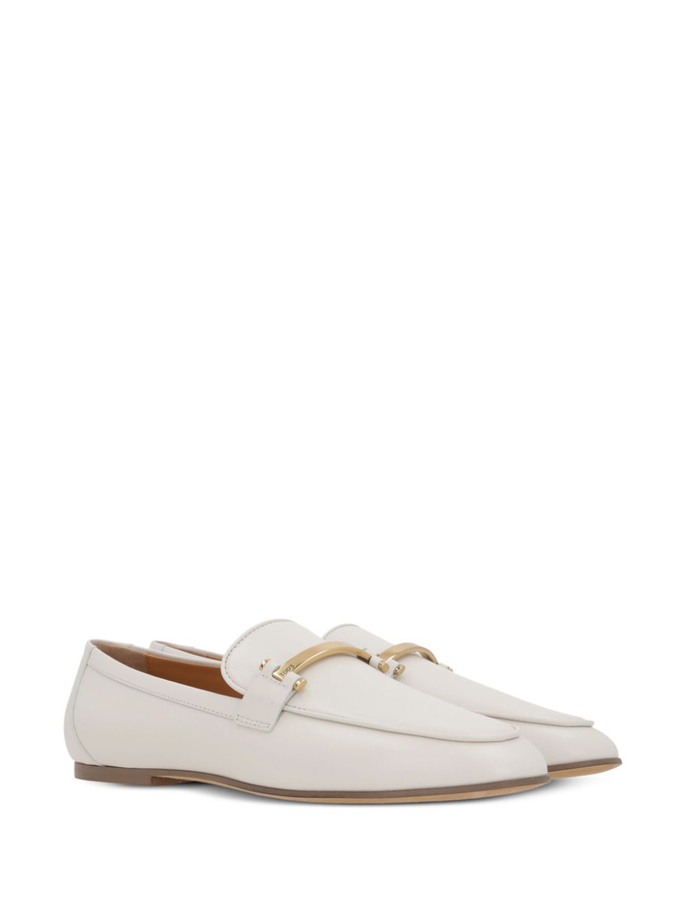 Almond Toe White Flats