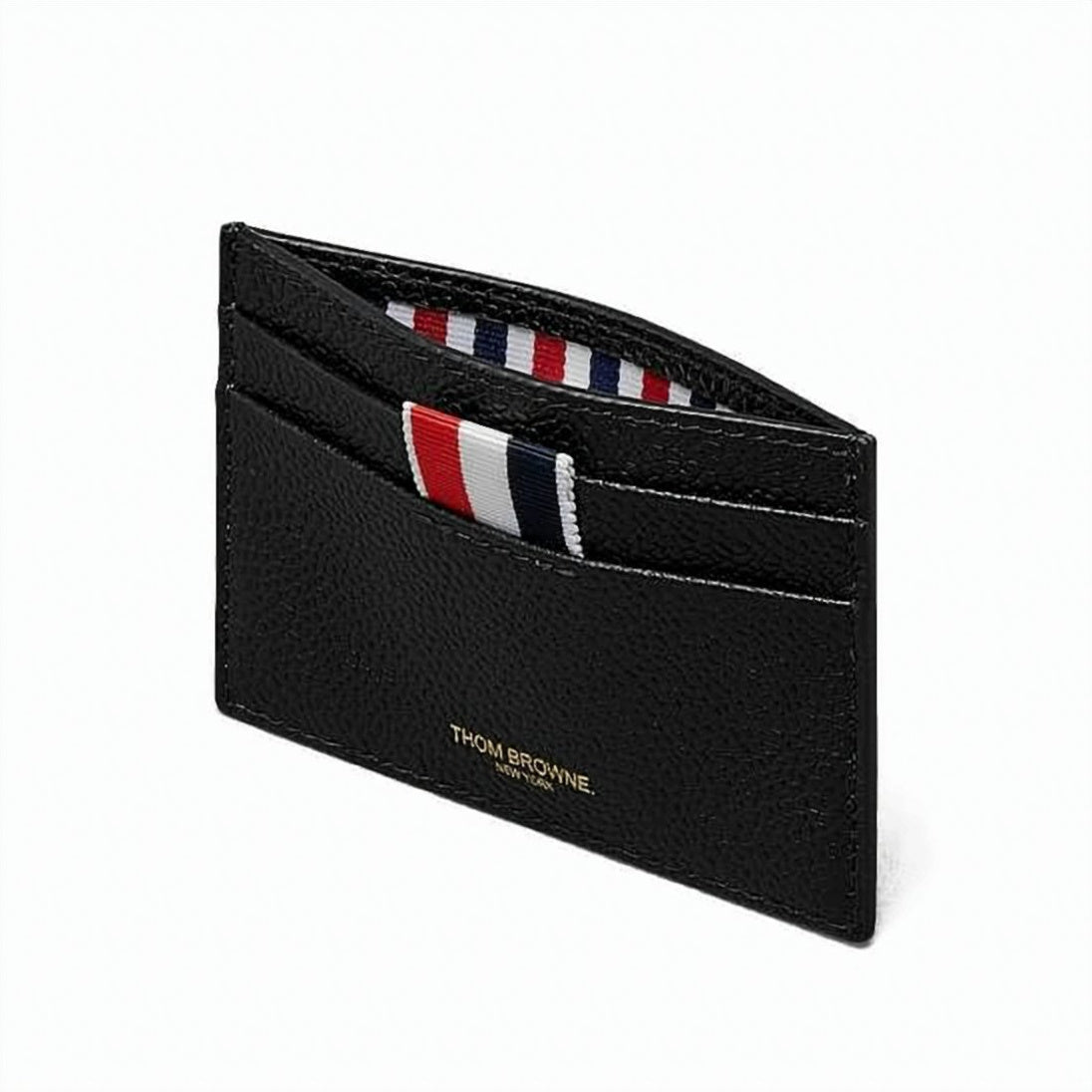 Textured Calfskin Cardholder with Tricolor Tab