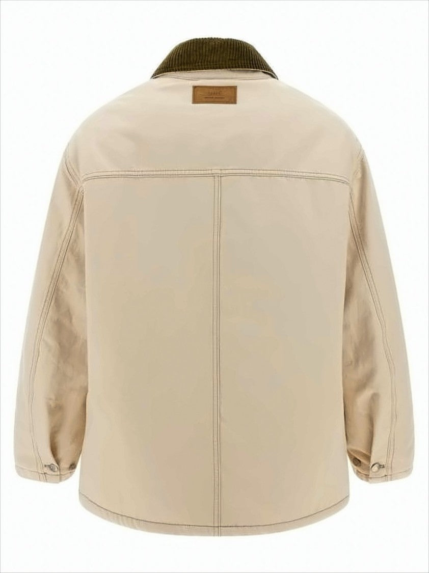 Boxy Beige Canvas Jacket