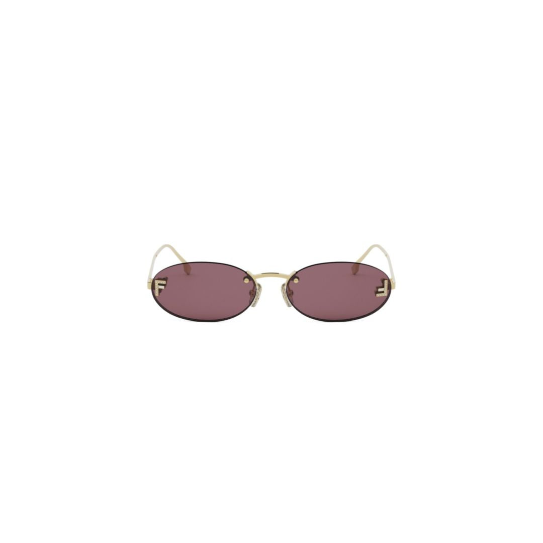 Oval Lens Sunglasses with Gold-Toned Frame and Tinted Lenses