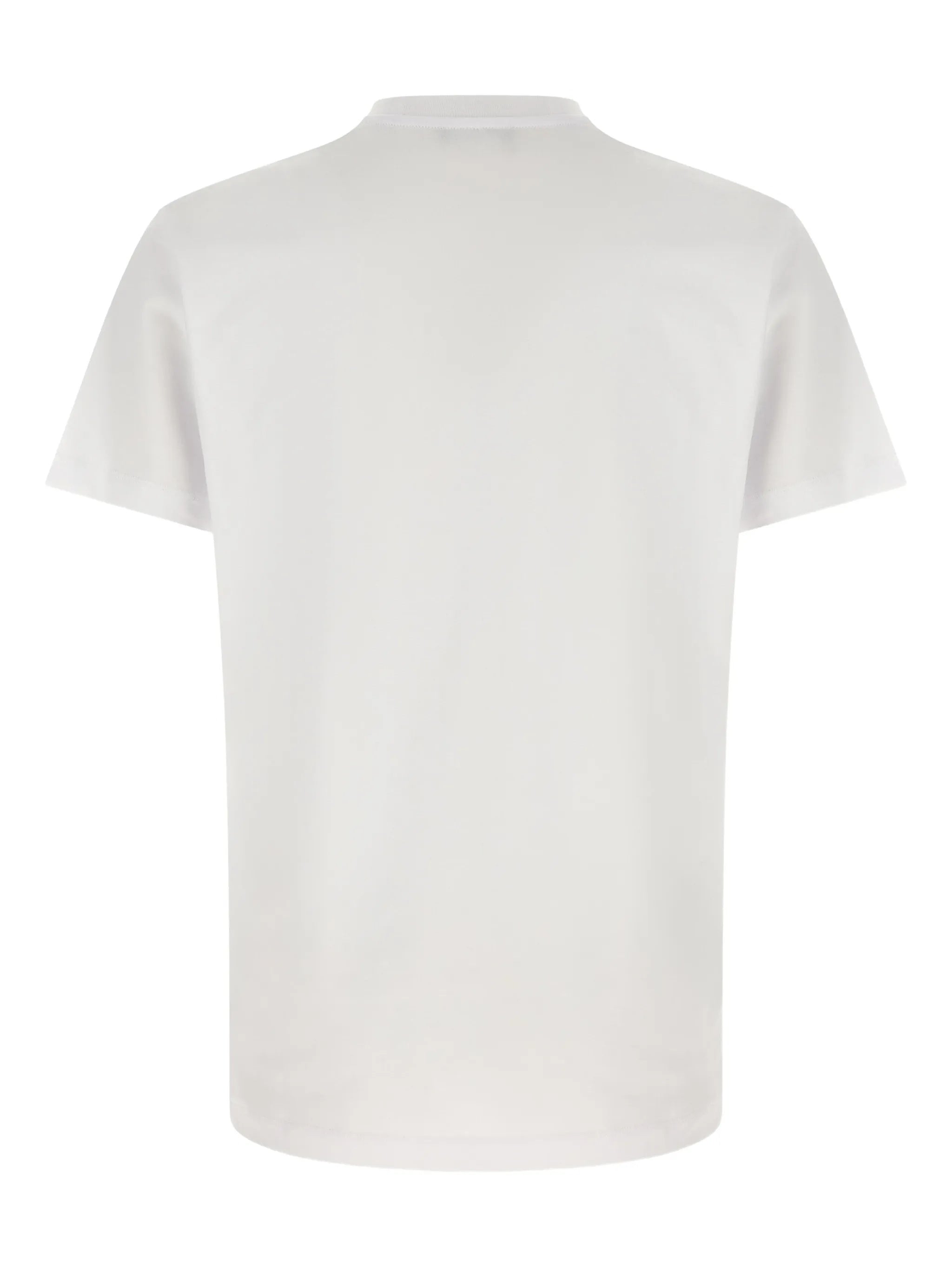 White Minimalist Embroidered Logo Cotton T-shirt