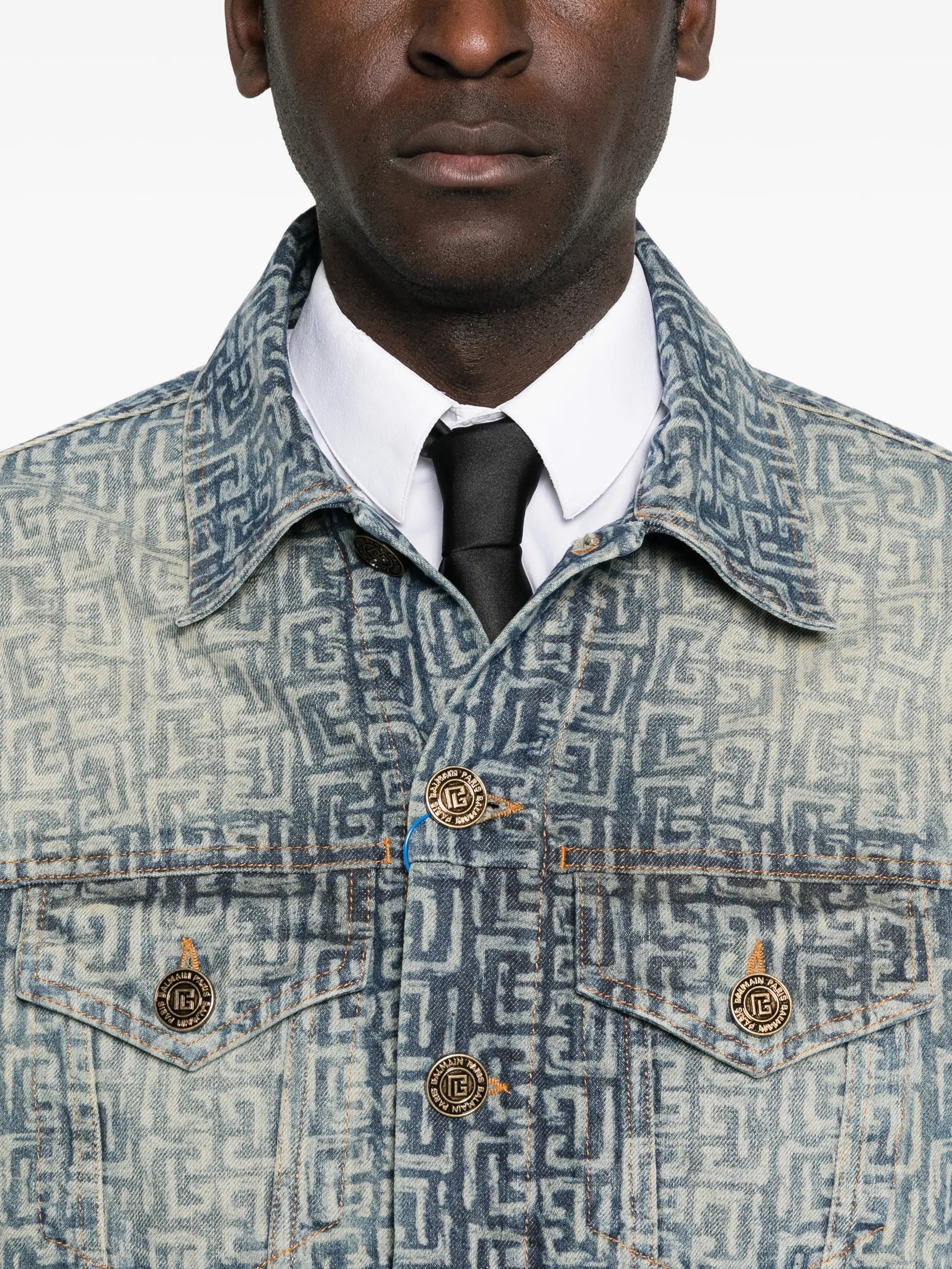 Faded Blue Monogram Monogram Denim Jacket