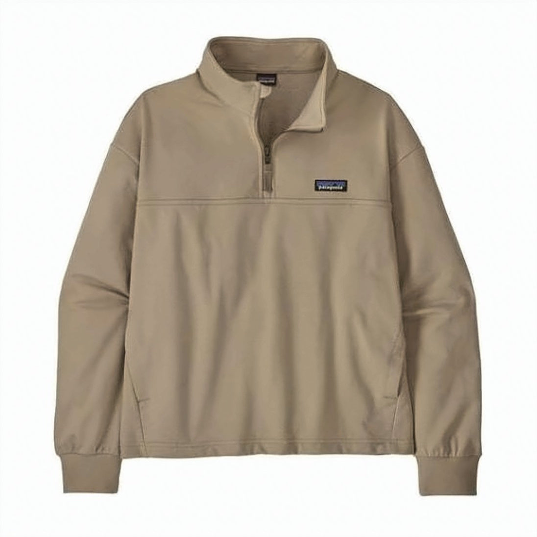 Relaxed Fit Long-Sleeve Top with Quarter-Zip