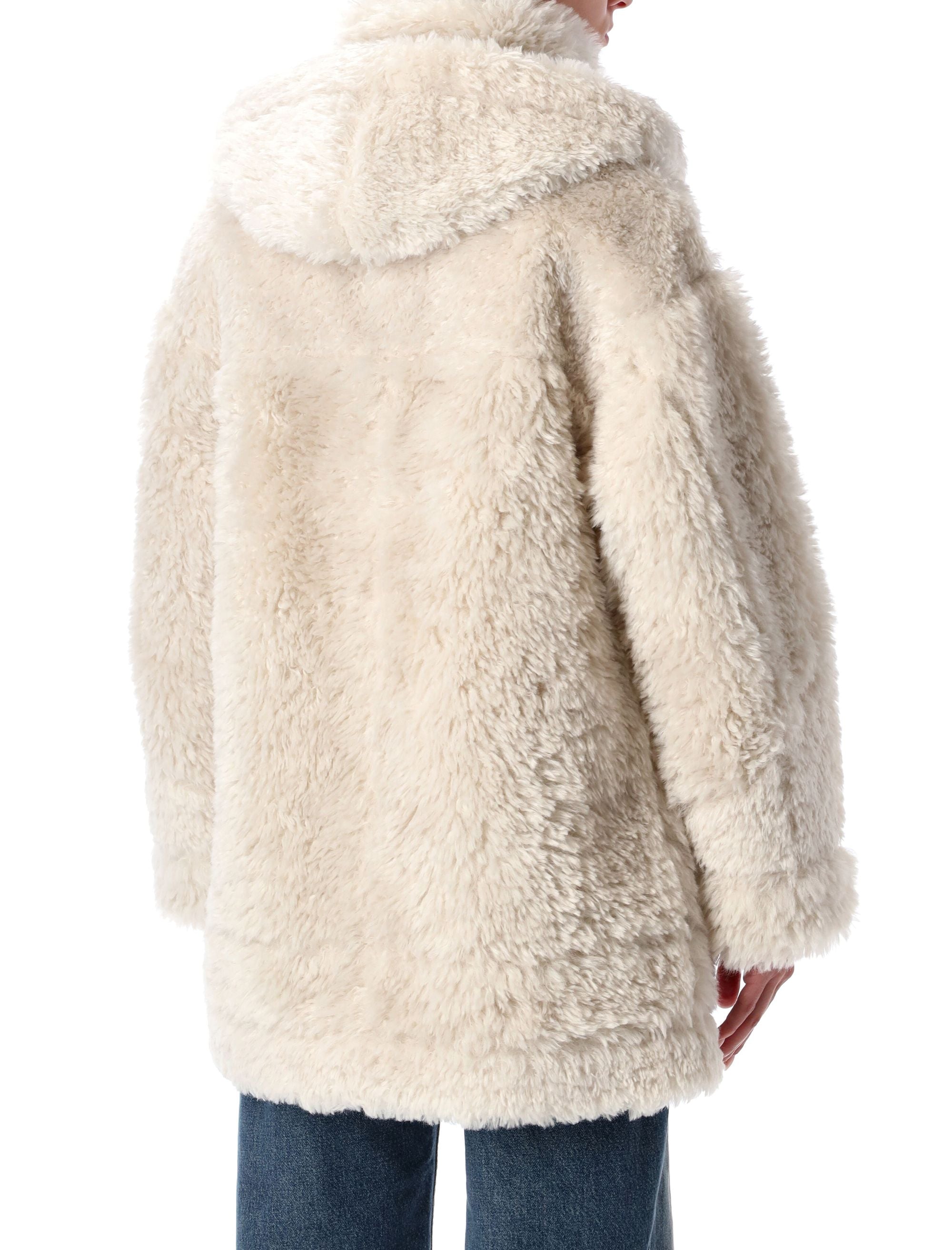 Reversible Faux Fur Coat With Hood