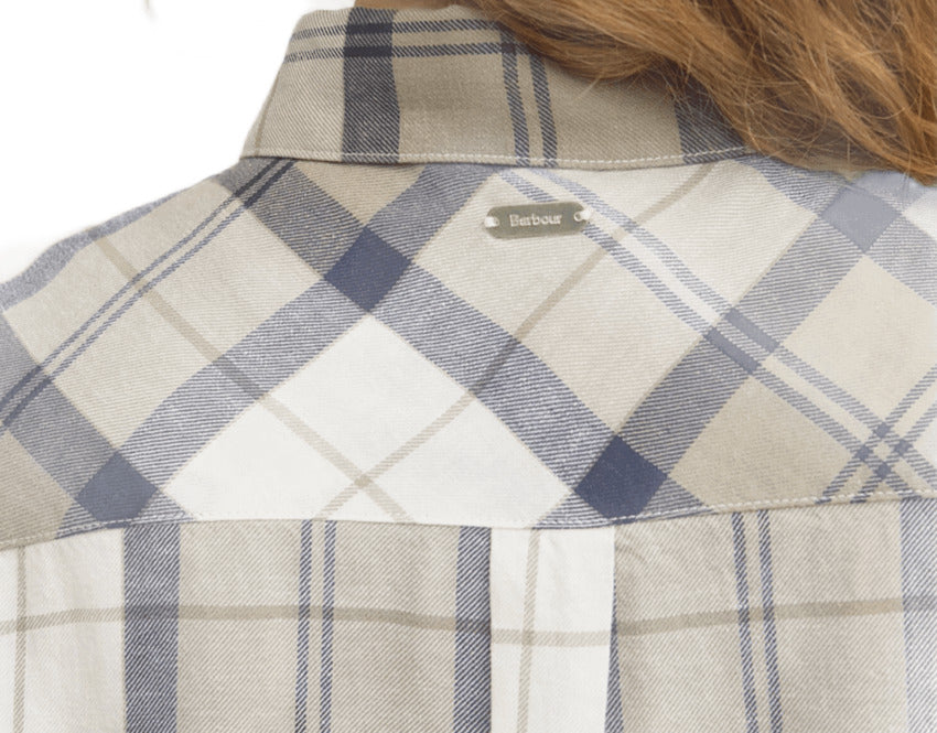 Navy Tartan Cotton Shirt Dress