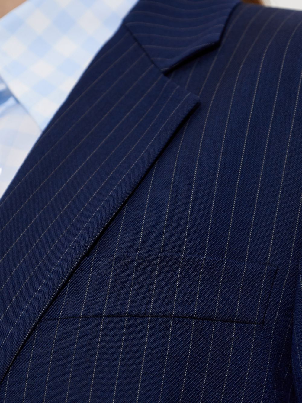 Tailored Navy Blue Silk And Nylon Jacket