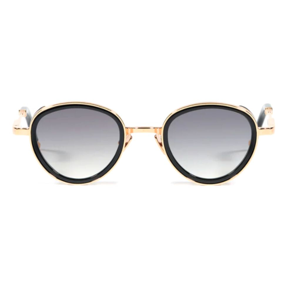 Christian Round Gradient-Tint Sunglasses with Gold and Black Accents