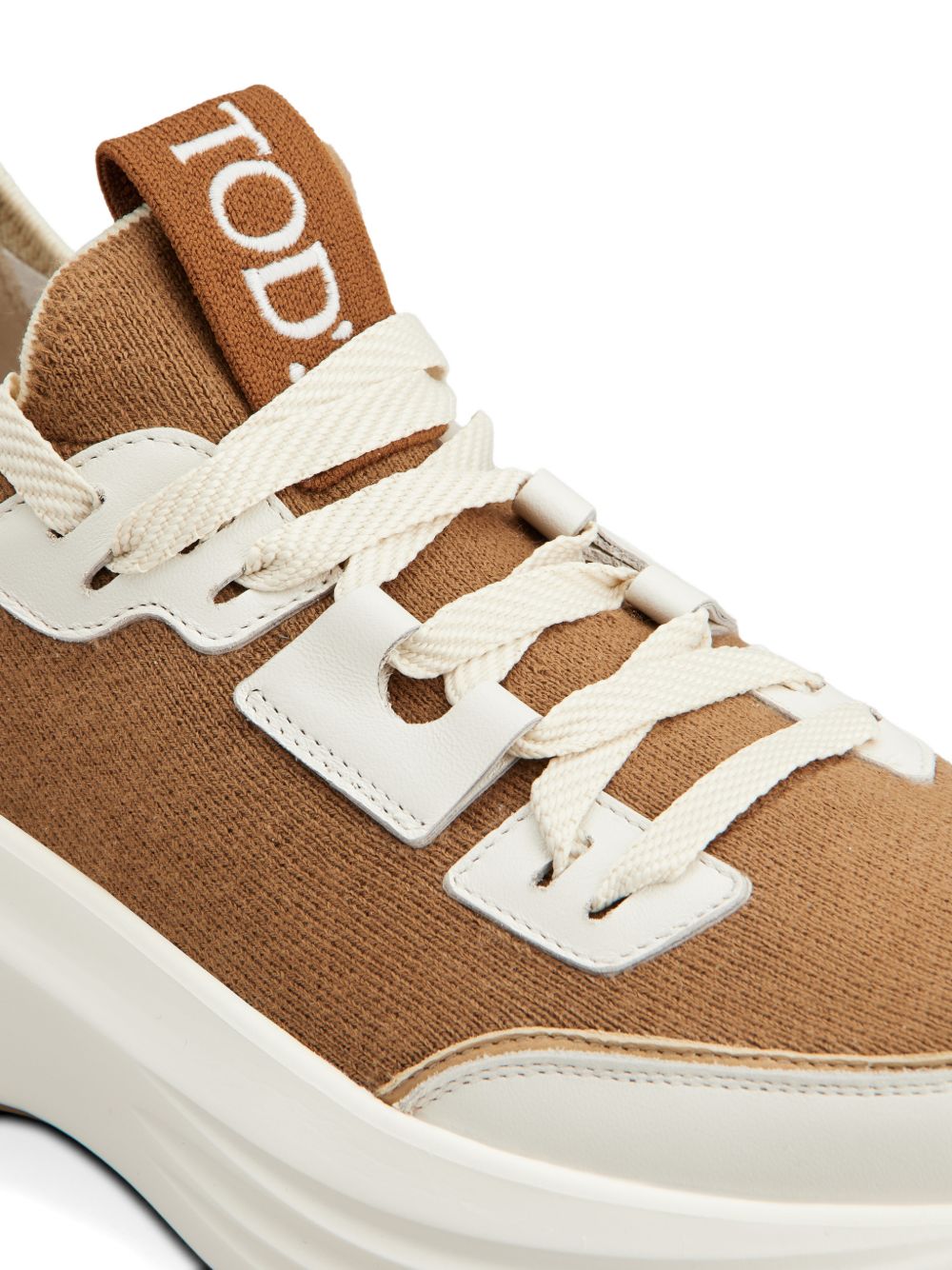 Brown Silk and Nylon Sneakers