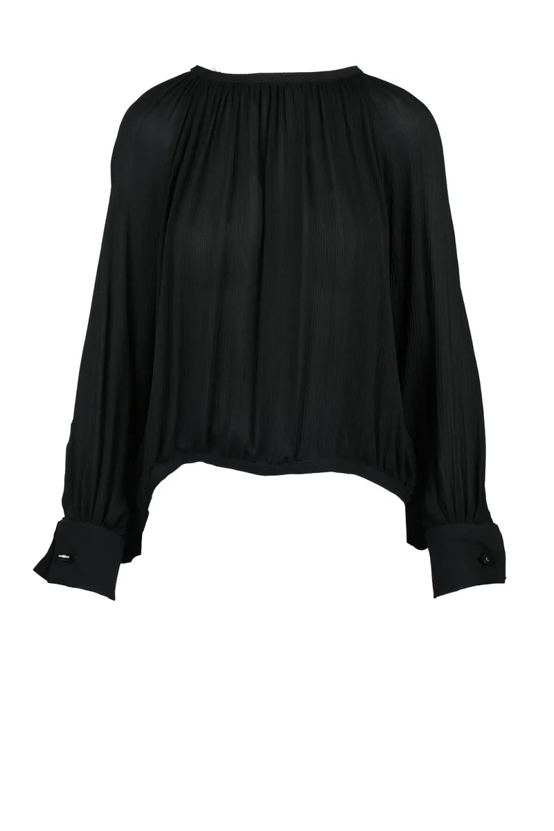 Silk Crepe Blouse - Black