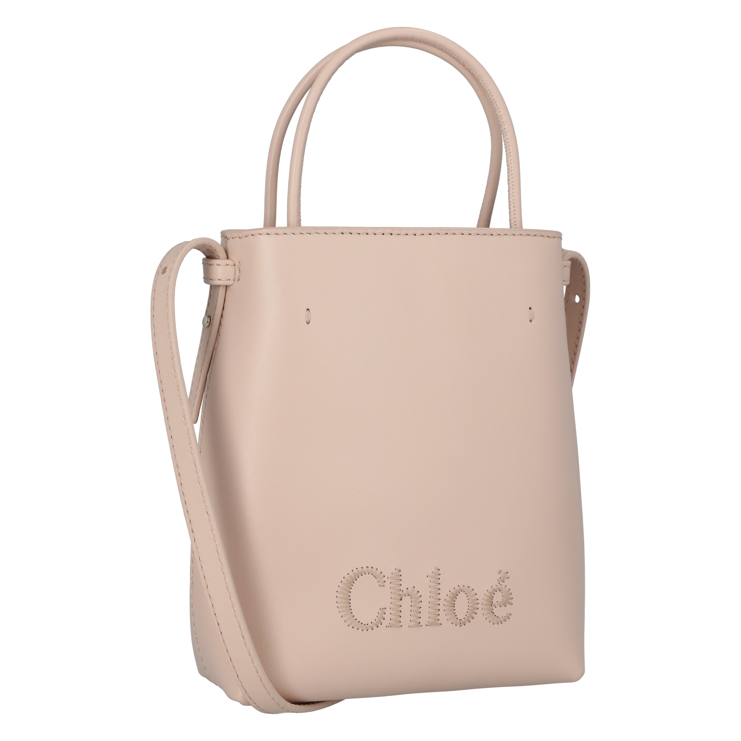 Sense Micro Tote Bag In Soft Leather Beige