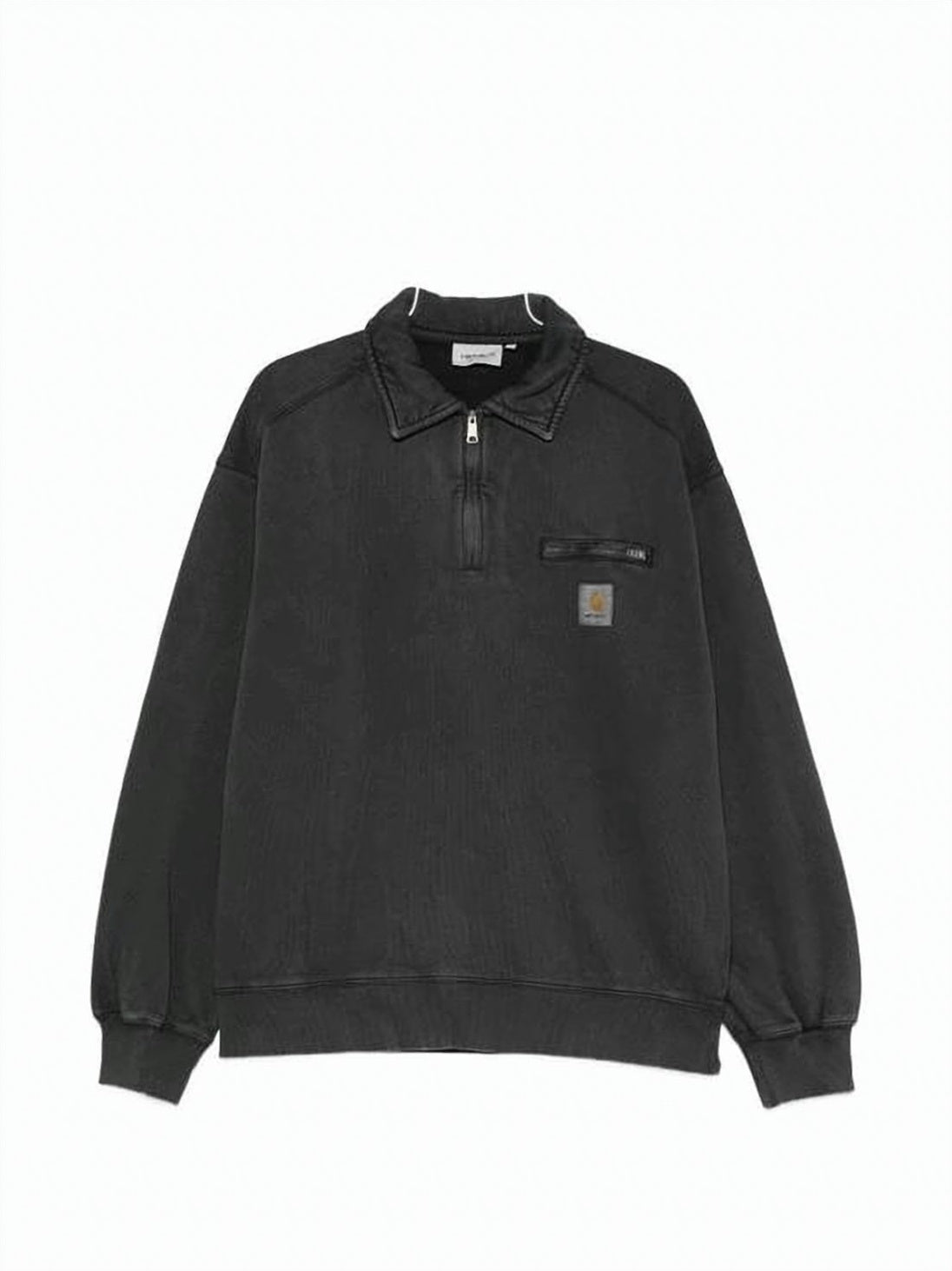 Pullover Half-Zip Sweatshirt with Textured Fabric
