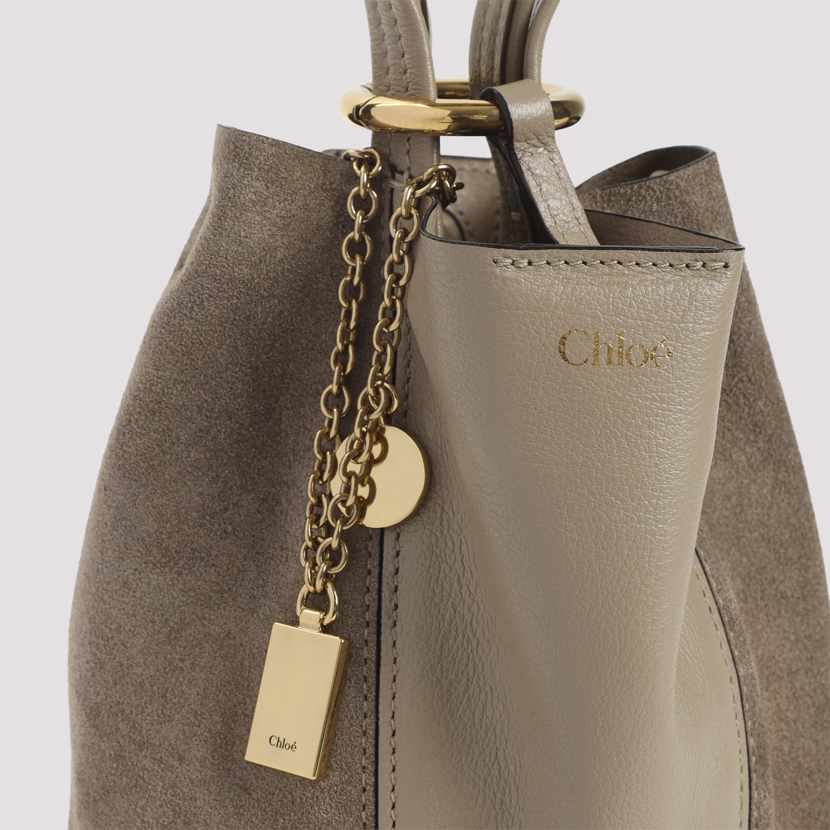 Structured Bucket Handbag in Buffalo Leather