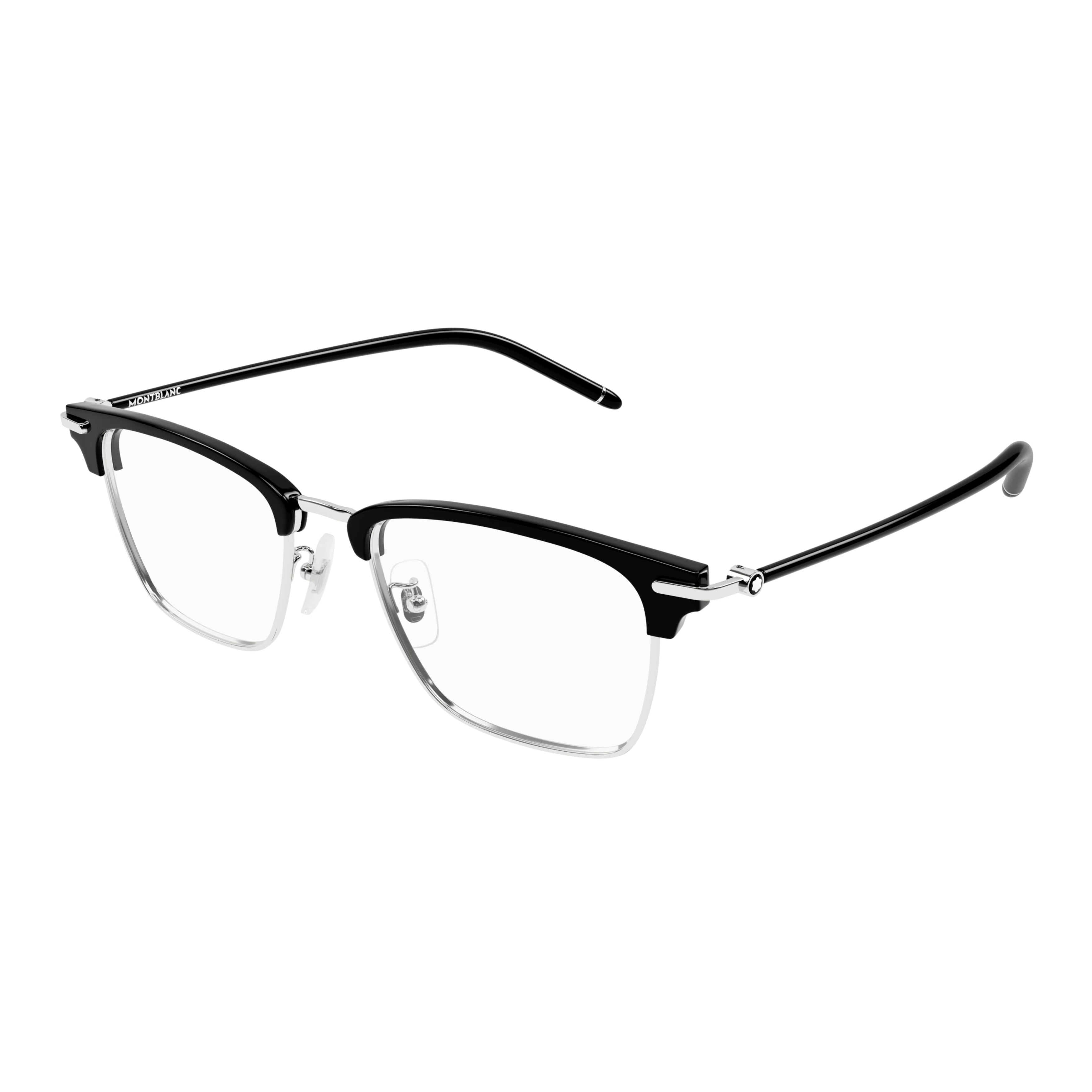 Mb0409o Half-Rim Eyeglasses with Silver Detailing