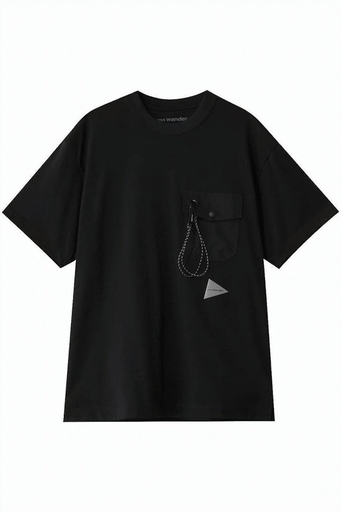 Boxy-Fit Black T-Shirt with Chest Pocket