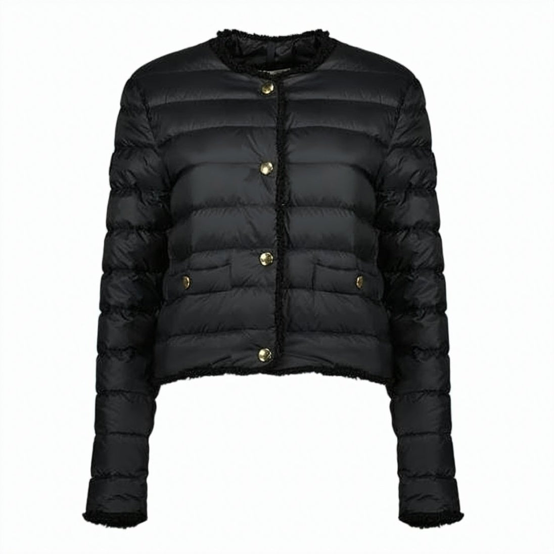Quilted Black Short Padded Jacket