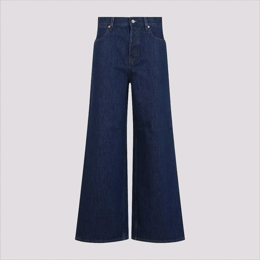 Wide-Leg Denim Trousers with High Waist