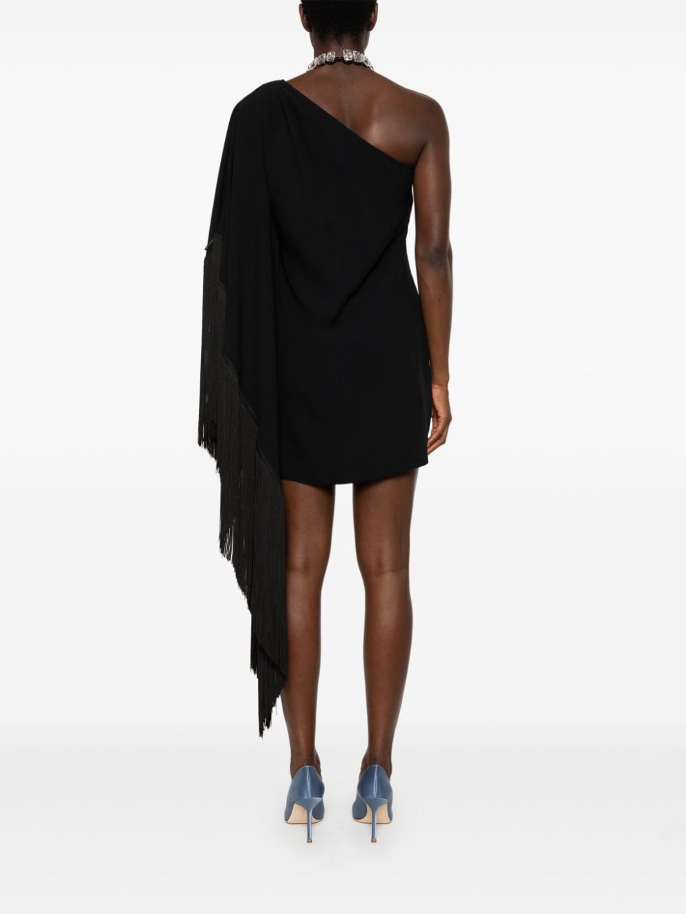 One-Shoulder Black Cady Dress