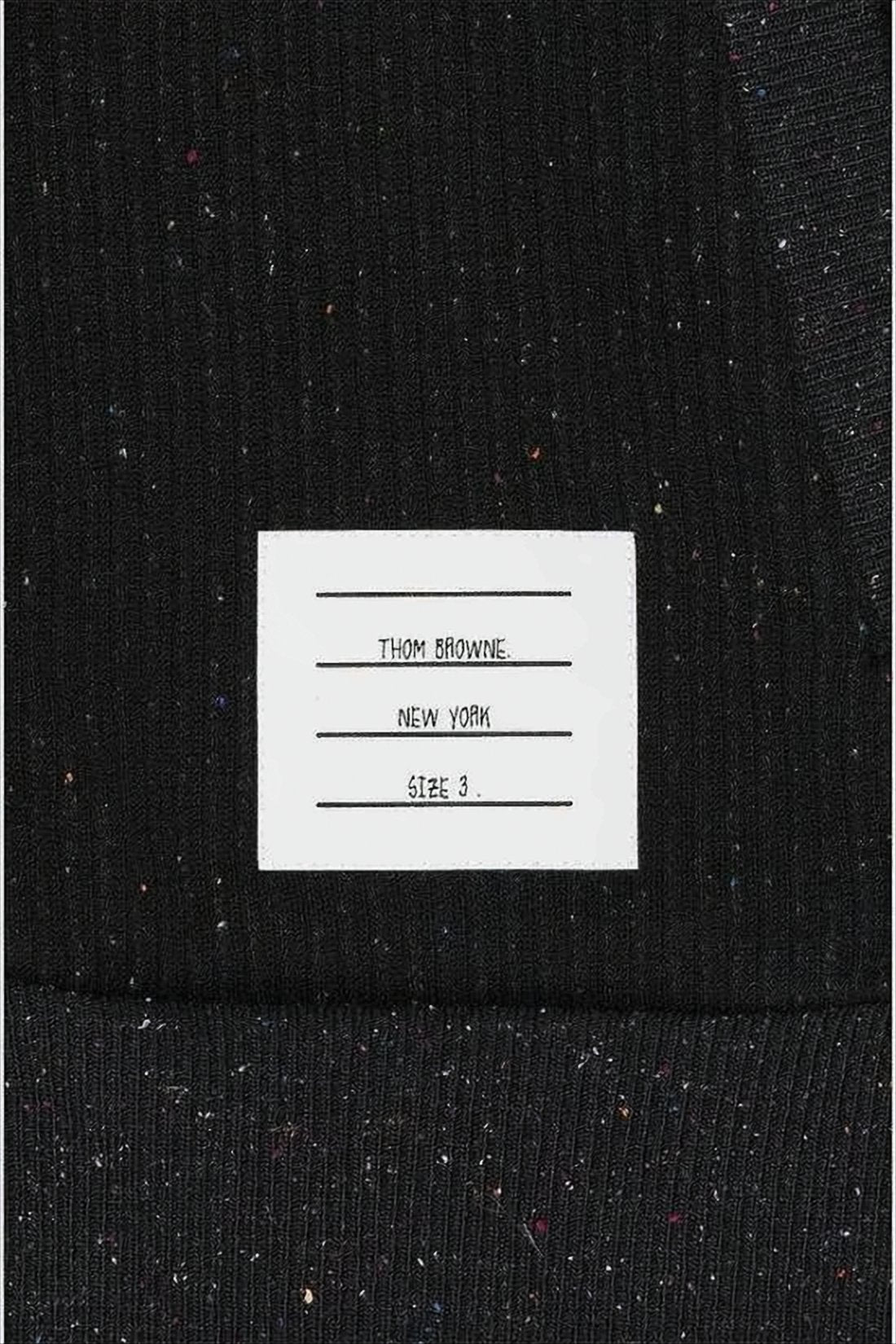 Ribbed Black Zip-Up Hoodie with Multicolored Speckles