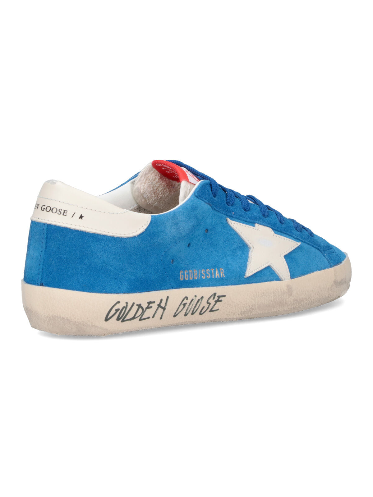 Blue Super-Star Worn Suede Low-Top Sneakers
