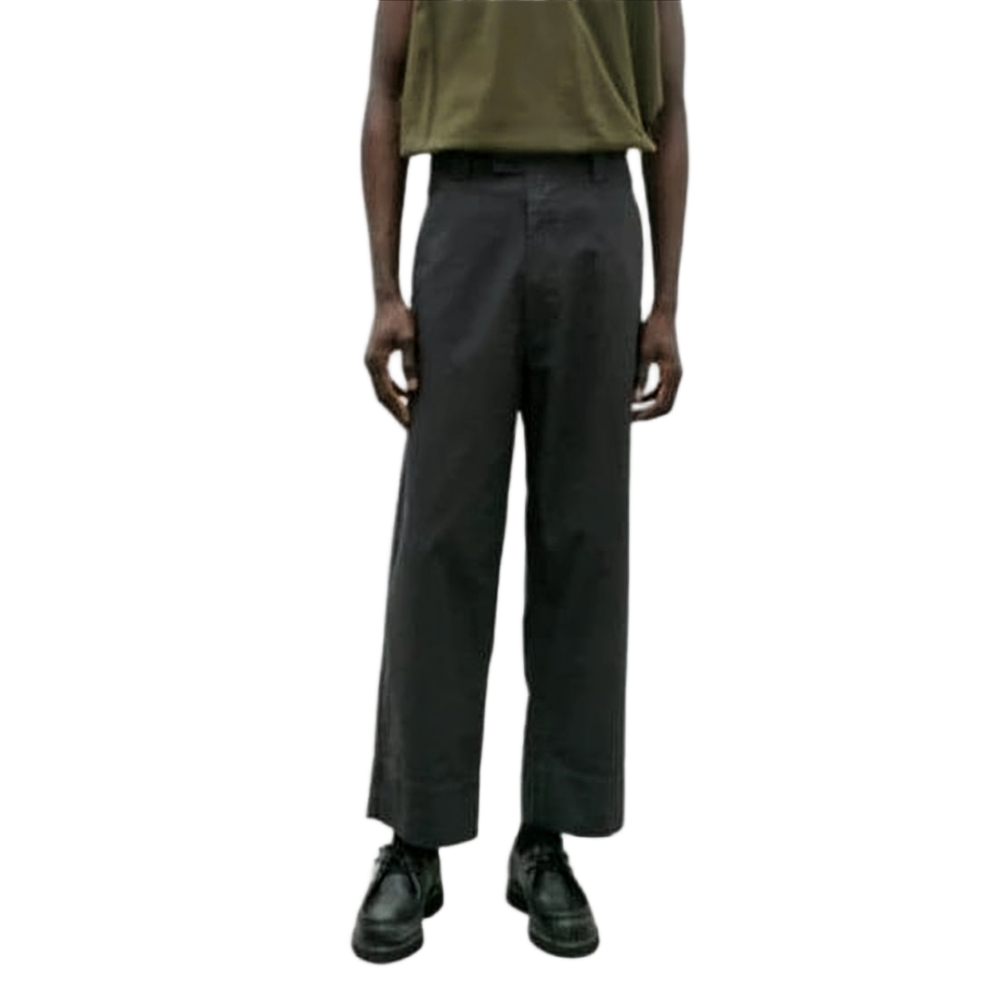Straight-Leg Tailored Pants with Mid-Rise Waist