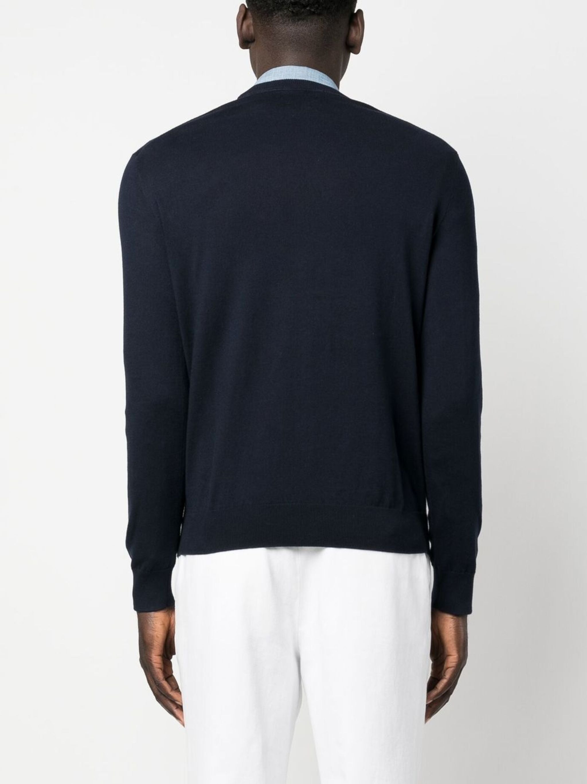 Dark Navy Sweater Crew Neck Cotton Sweater