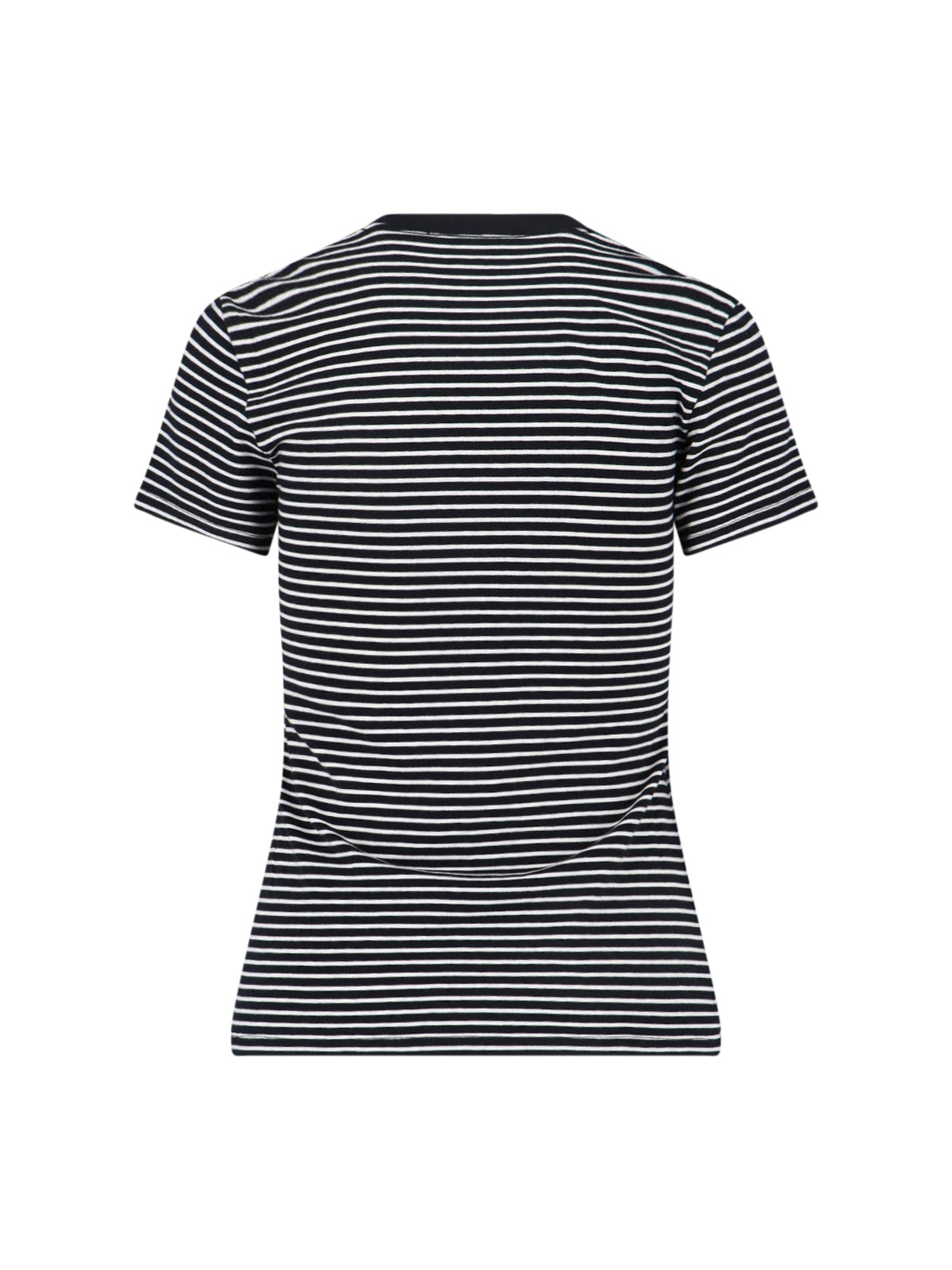 Black T-Shirt with Round Neckline and Short Sleeves