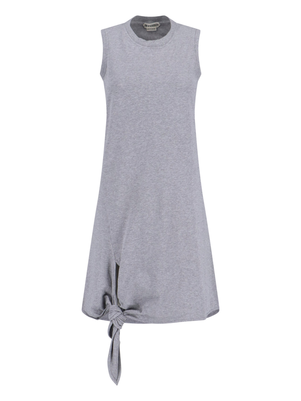 Grey Sleeveless Knotted Organic Cotton Dress