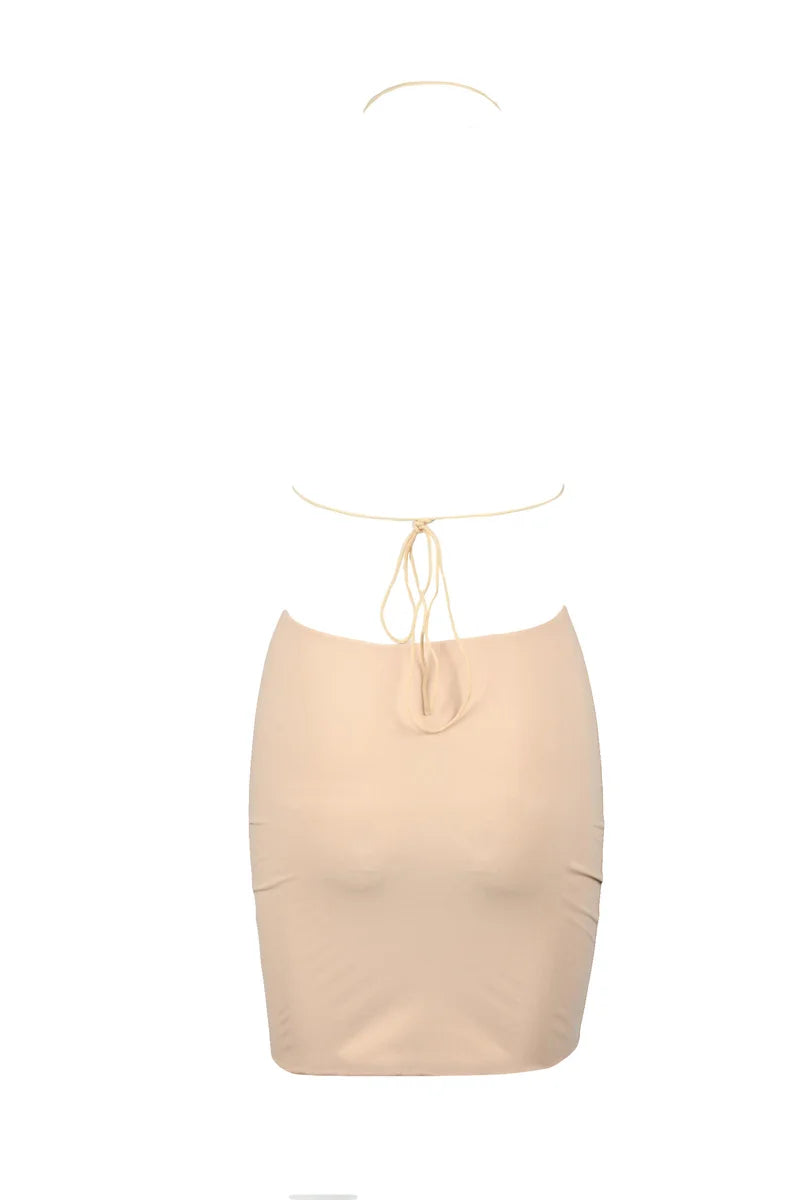 Fitted Mini Dress with Unique Cut-Out Design