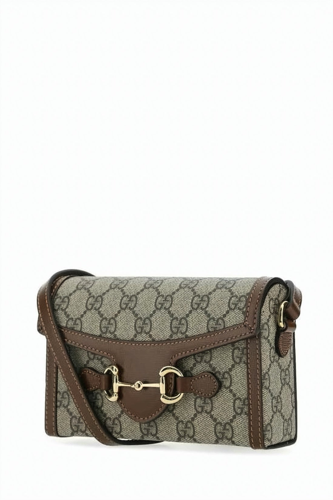 Mini Rectangular Shoulder Bag with Monogram Canvas and Leather Trim