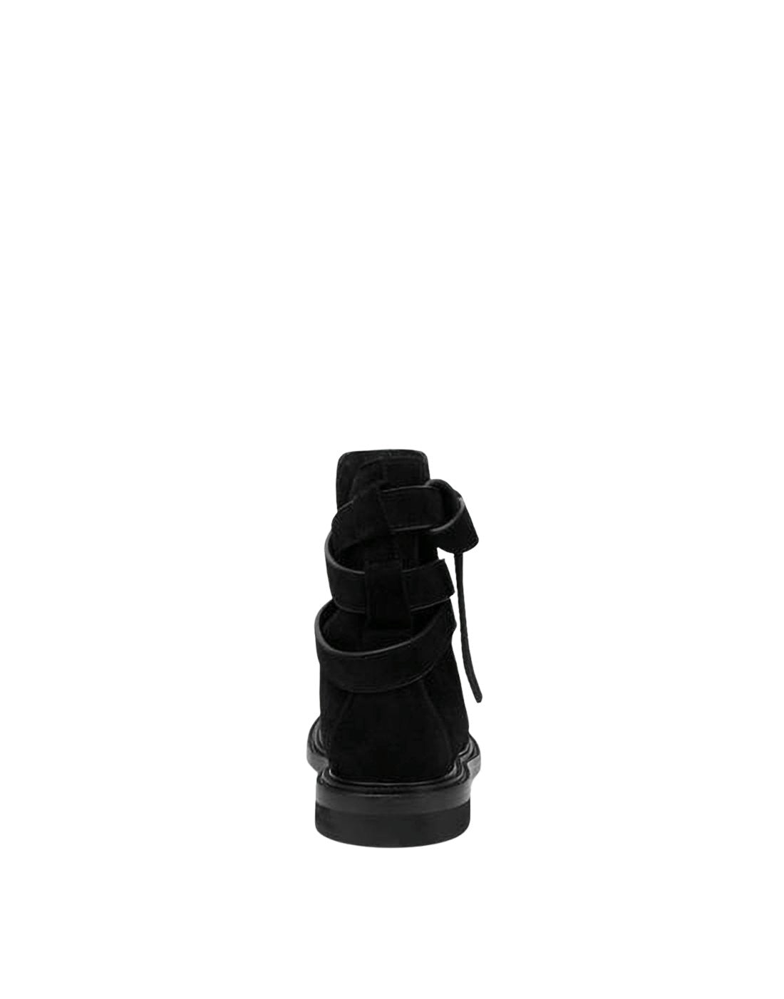 Calf Leather Ankle Boots with Decorative Straps