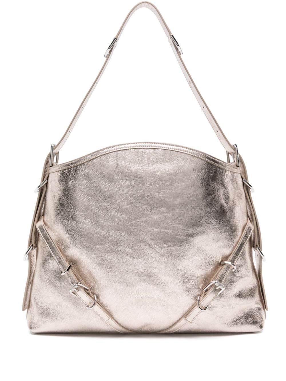 Gold-tone Calf Leather Shoulder Bag