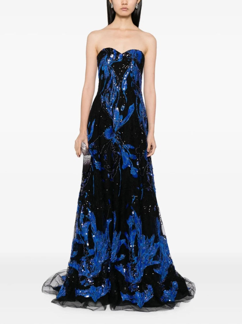 Embroidered Strapless Dress