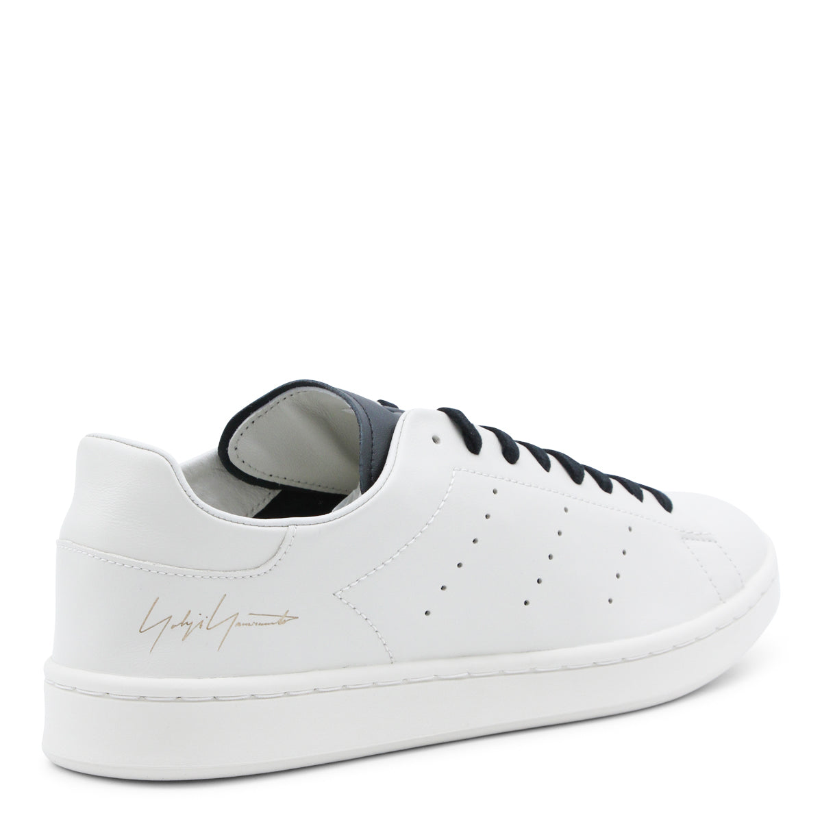 Beige Leather Low-Top Sneakers