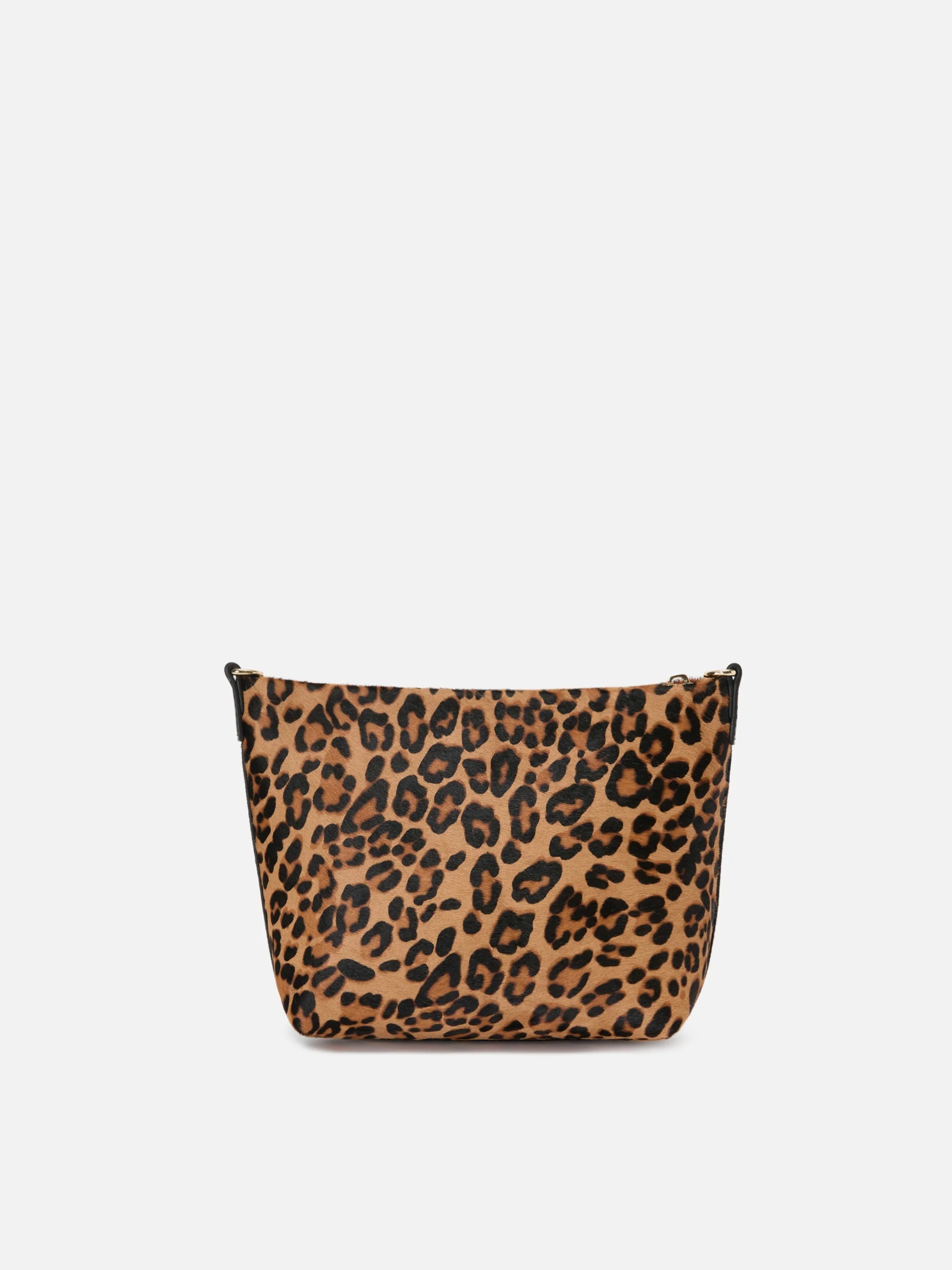 Leopard Print Handbag with Gold Hardware