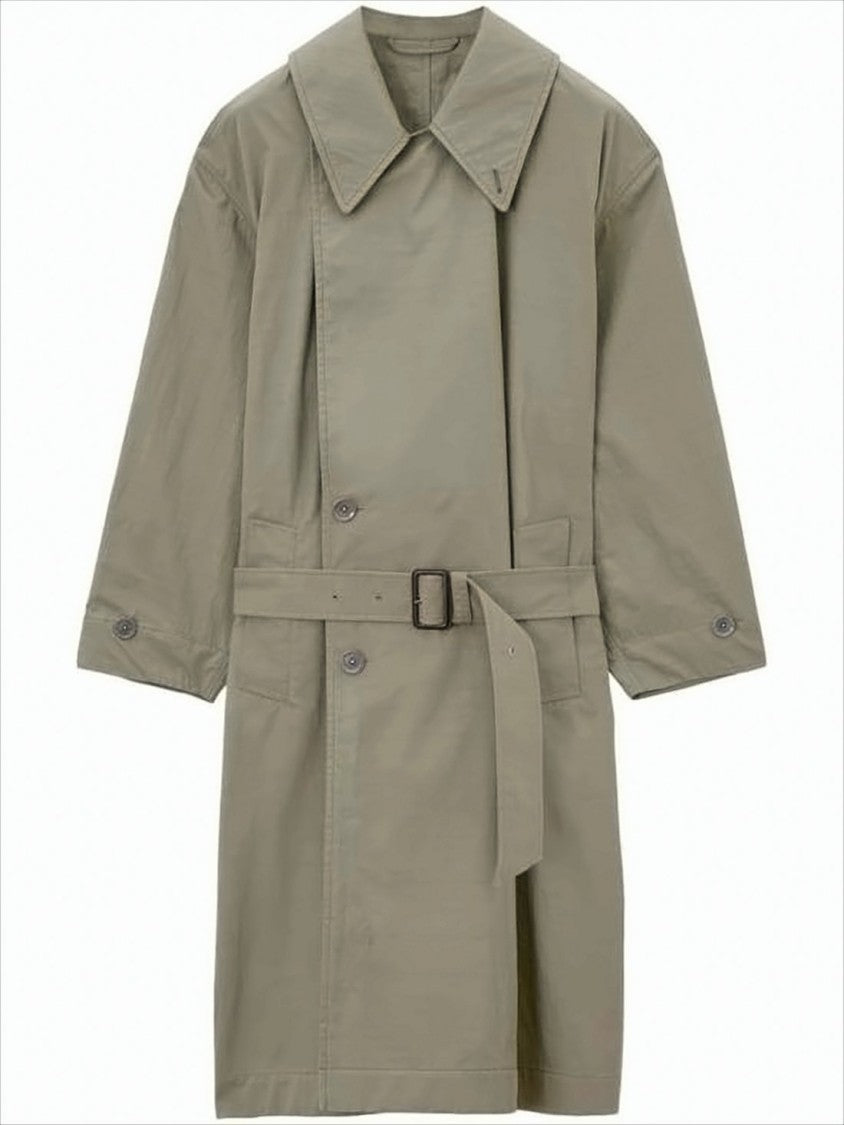 Relaxed Oversized Trench Coat With Belted Waist And Subtle Texture
