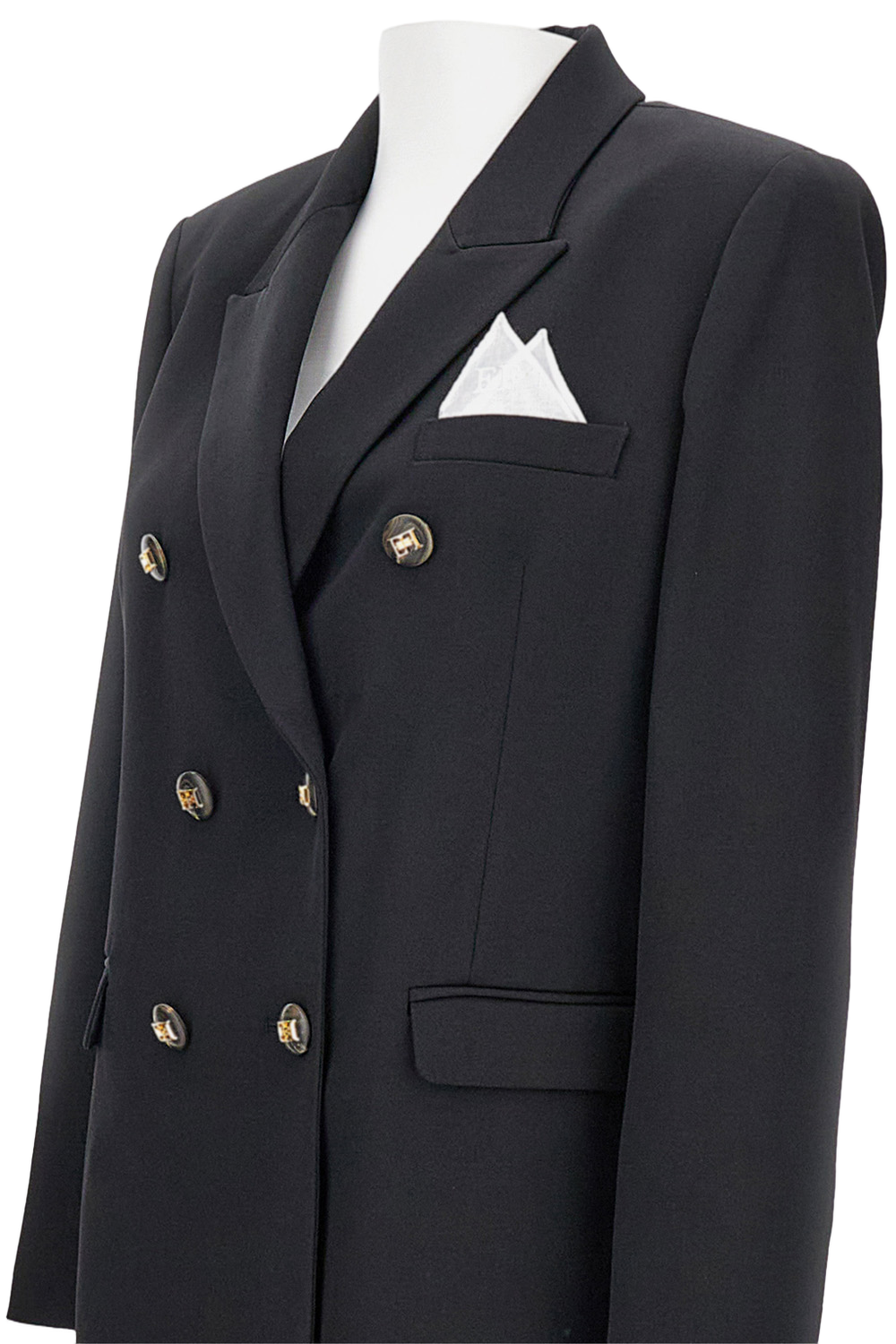 Double-Breasted Striped Blazer With Classic Lapel