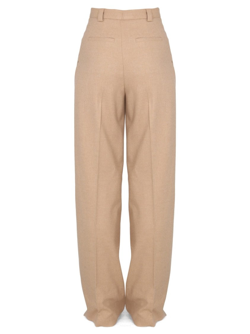 Wide-Leg Flared Pants With High Waistband
