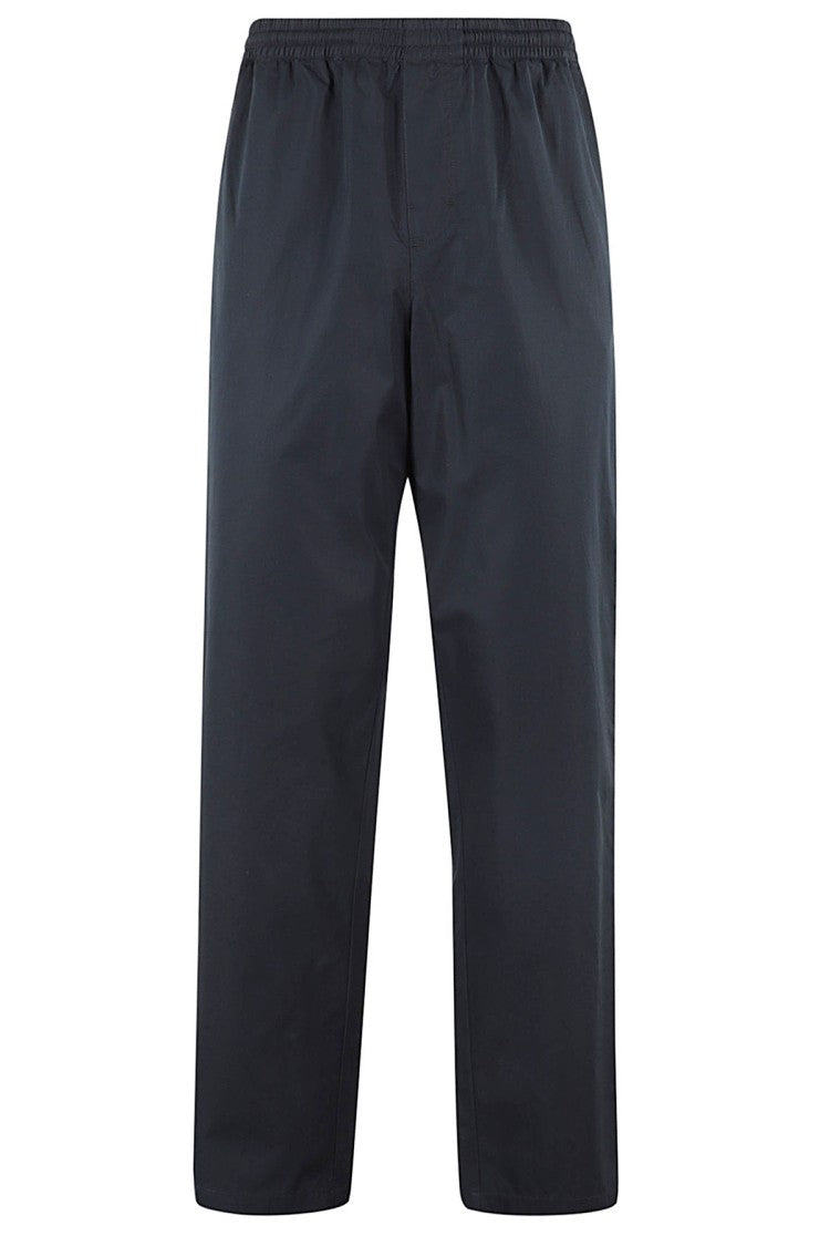 Navy Blue Straight Fit Cotton Poplin Pants