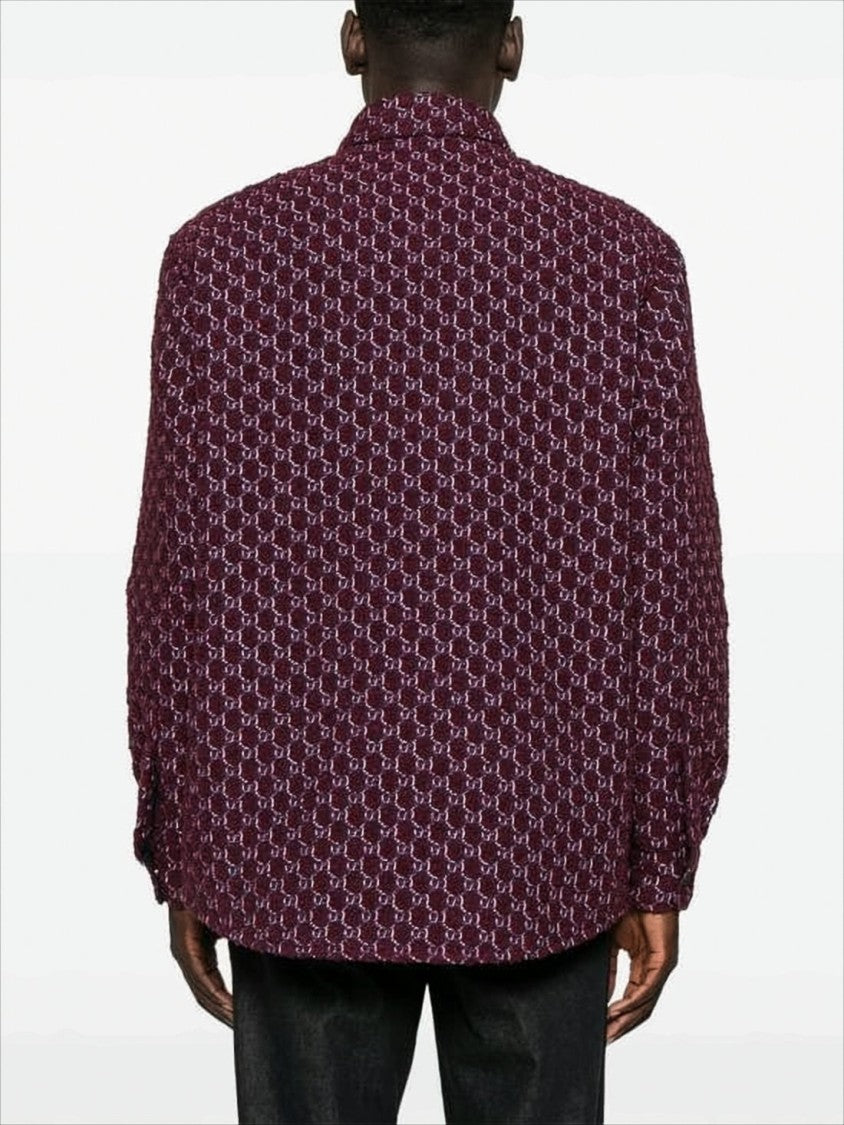 Patterned Burgundy Wool-Blend Shirt